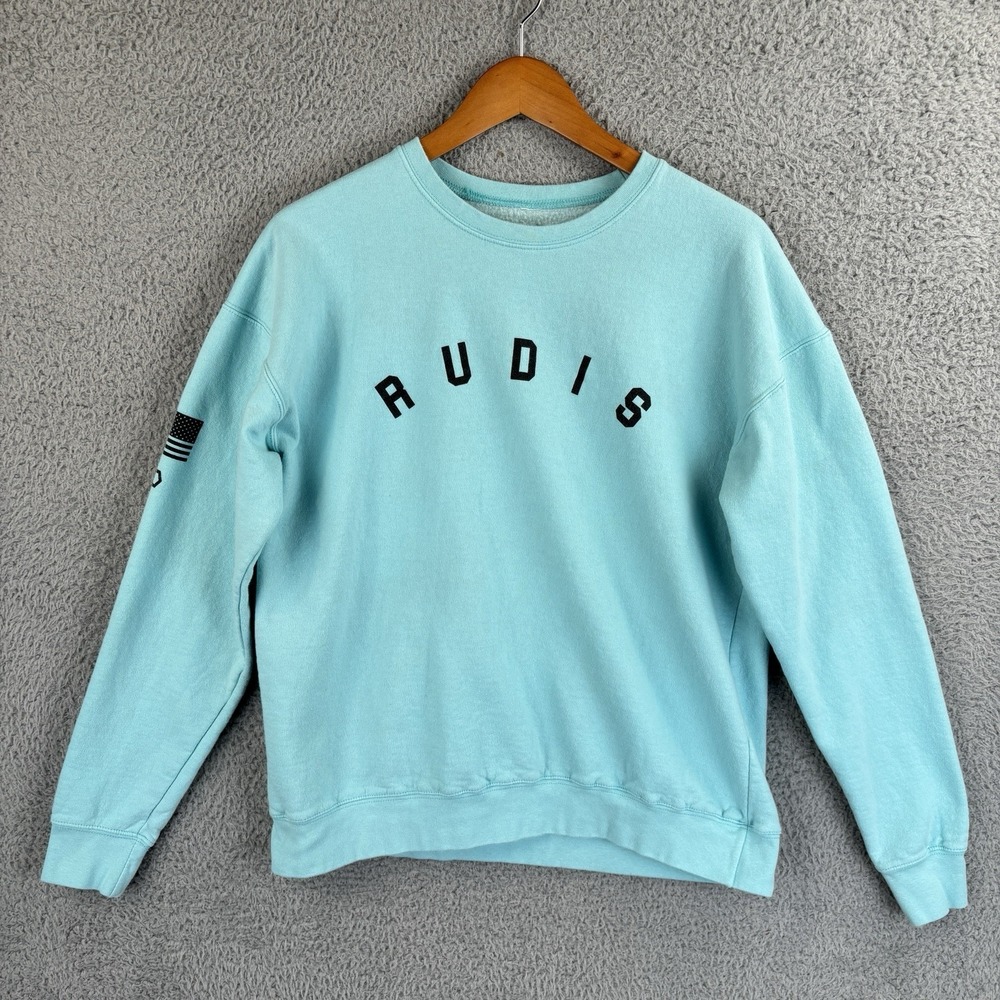 RUDIS Wrestling Crewneck Sweatshirt Mens Medium Teal Turquoise Way of Life